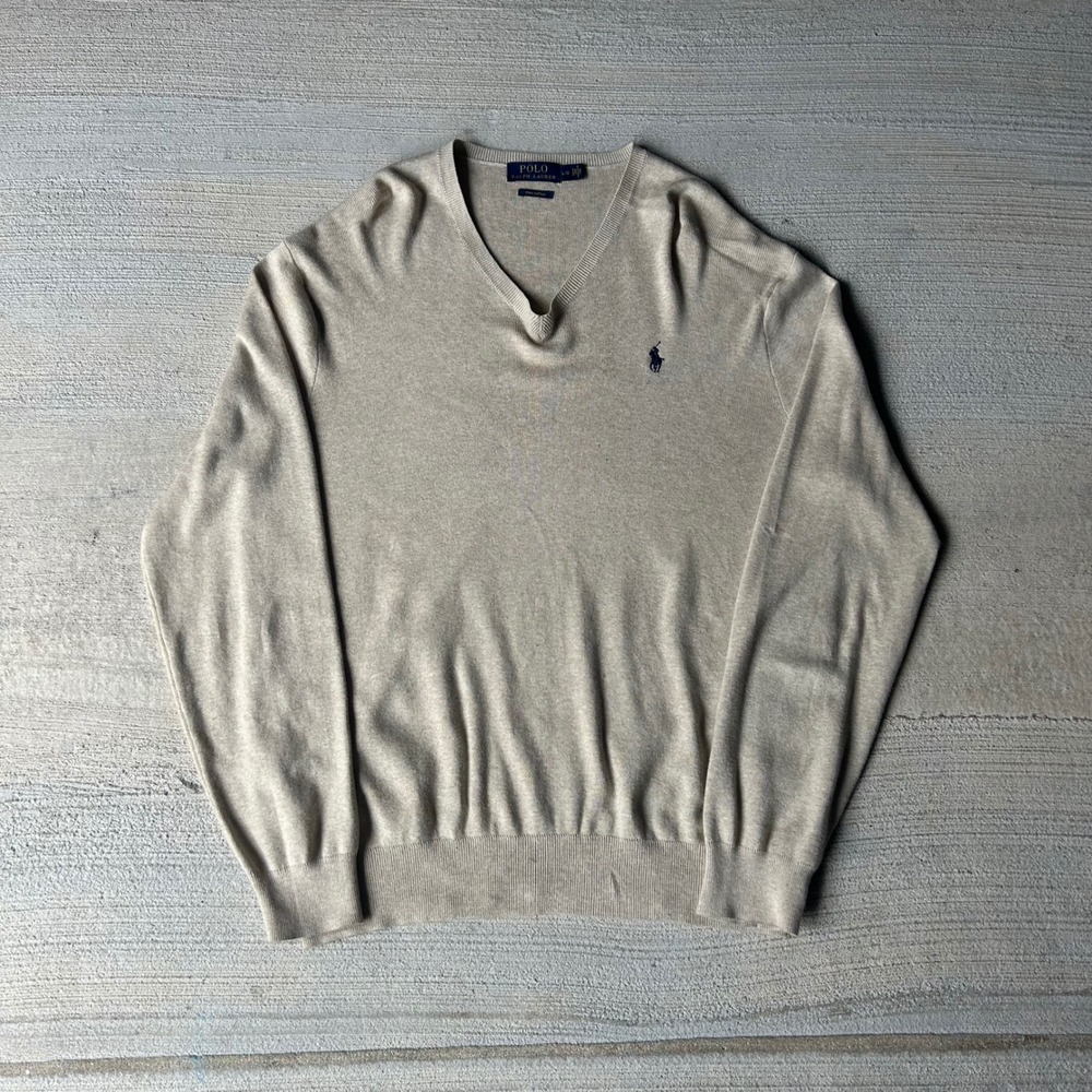 Luxury Polo Ralph Lauren PimaCotton V-Neck old money Sweater